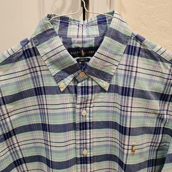 Ralph Lauren POLO Plaid Button Down Mens Large - Picture 6 of 6